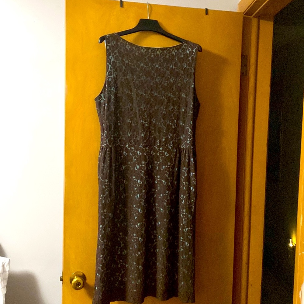 Brown Lace dress with light blue underneath